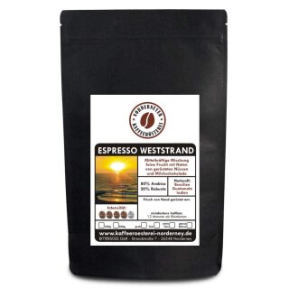 Espresso Weststrand 500g ganze Bohne