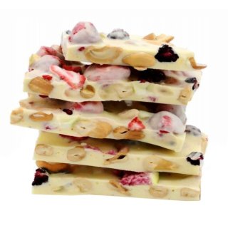 Bruchschokolade Weiße mit Beeren