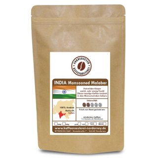 Röstkaffee India Monsooned Malabar 250g extrafein gemahlen